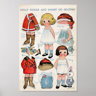 Vintage Paper Doll  Poster