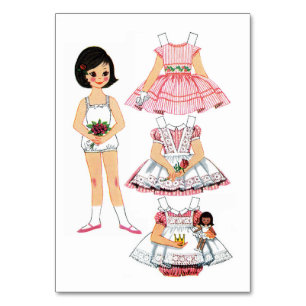 Vintage Paper Doll Table Number