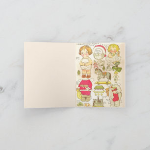 Vintage Paper Dolls "Have a Very Merry Christmas" Holiday Card