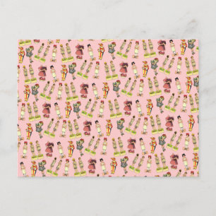 Vintage Paper Dolls Postcard