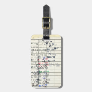Vintage Paper Due Date Library Reminder Slip Luggage Tag