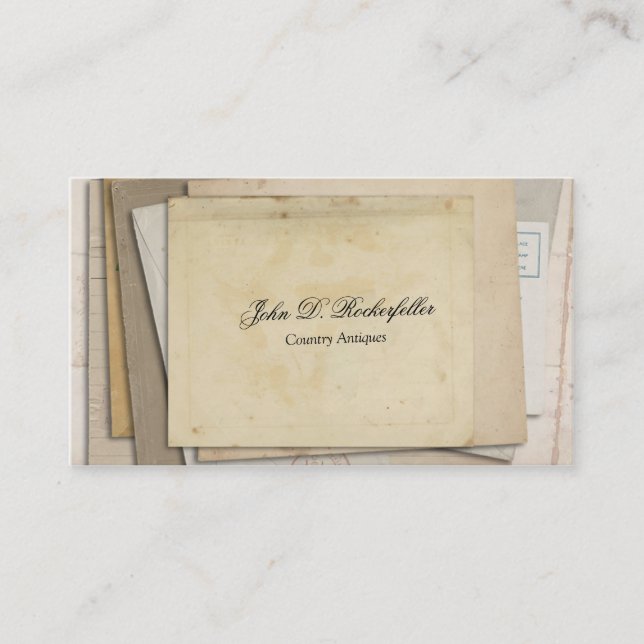 Vintage Paper Ephemera Antiques Business Card (Front)