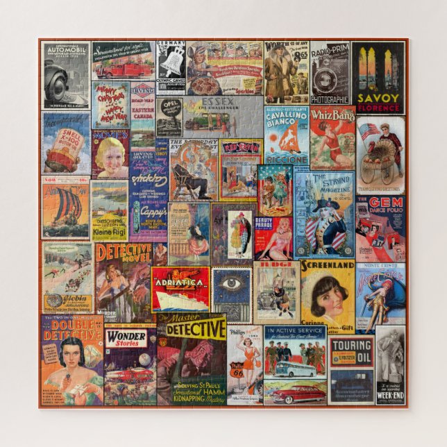 VINTAGE PAPER EPHEMERA COLLAGE JIGSAW PUZZLE (Vertical)
