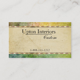 Vintage Paper, Green Batik Business Card