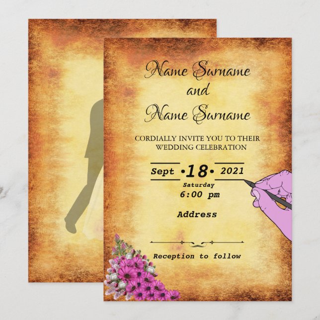 Vintage paper invitation (Front/Back)