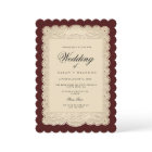 Vintage Paper Lace Burgundy Wedding