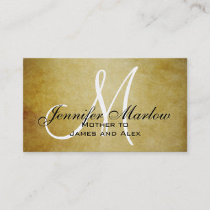 Vintage Paper Monogram Mummy Calling Card