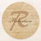 Vintage Paper Monogram Paper Coasters