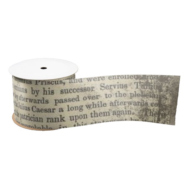 Vintage Paper Old Dictionary Page Satin Ribbon (Spool)