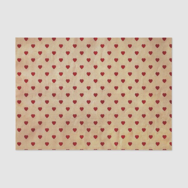 Vintage Paper Polka Hearts Pattern (Front)
