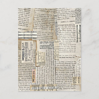 Vintage Paper Scraps - Vertical Postcard