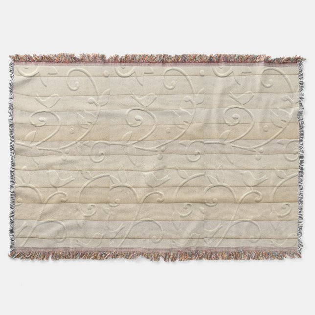Vintage Paper Strips Embossed Throw Blanket (Front)