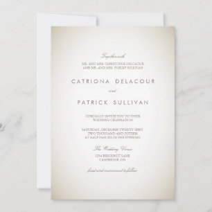 Vintage Paper Traditional Wedding Invitation