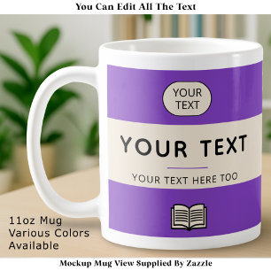 Vintage Paperback Layout Custom Name Title Purple Coffee Mug