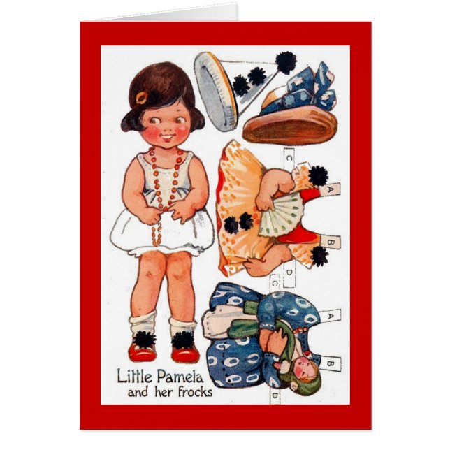 Vintage Paperdoll Little Girl Pamela Card (Front)