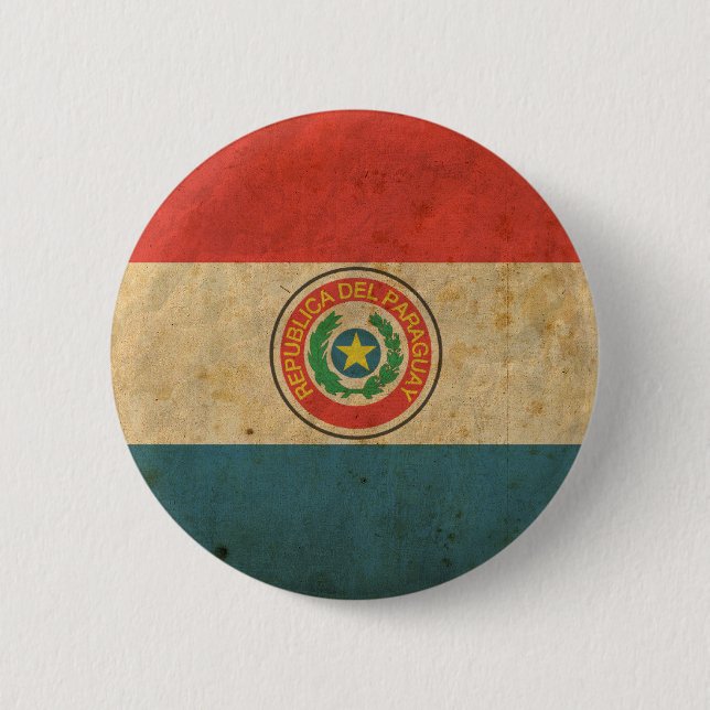 Vintage Paraguay Flag 6 Cm Round Badge (Front)