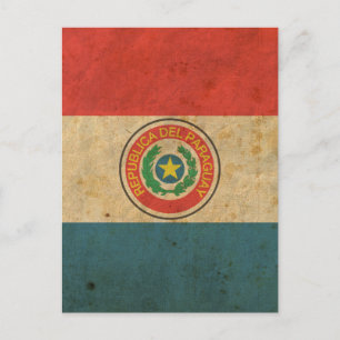 Vintage Paraguay Flag Postcard