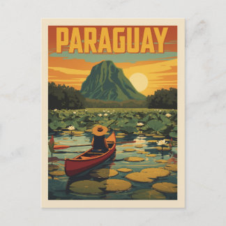 Vintage Paraguay Travel Poster Nature Lake Postcard