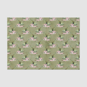 Vintage Parakeet Floral Tissue Paper