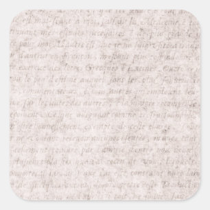 Vintage Parchment Antique Text Template Blank Square Sticker