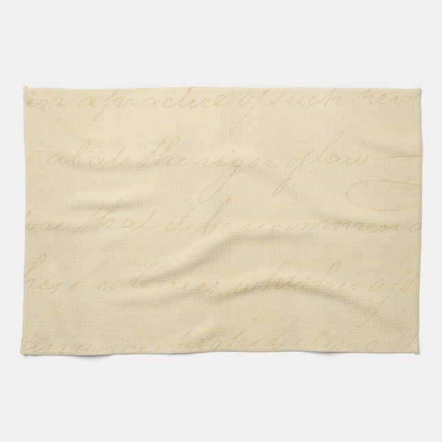 Vintage Parchment Antique Text Template Blank Tea Towel (Horizontal)