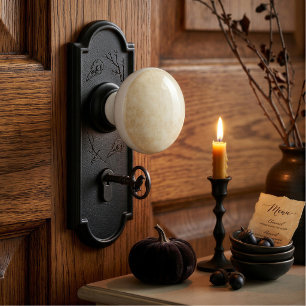 Vintage Parchment Ceramic Cabinet Drawer Knob