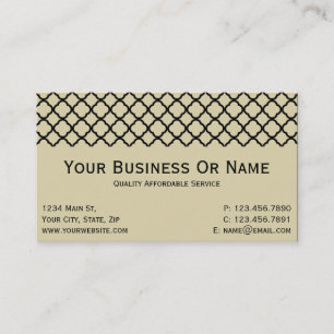 Vintage Parchment Classic Black Quatrefoil Business Card