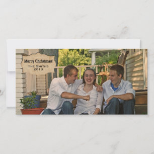 Vintage Parchment Country Photo Christmas Card