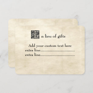 Vintage Parchment Fancy Storybook Font Insert Card