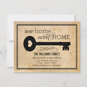 Vintage Parchment Key New Home Announcement