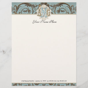 Vintage Parchment Look Letterhead Resume Paper Template