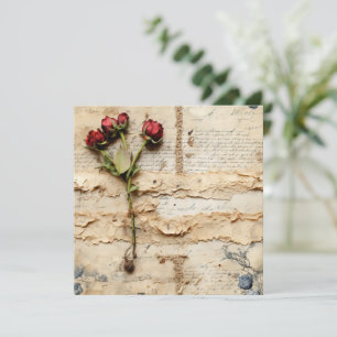 Vintage Parchment Love Letter with Flowers (2)