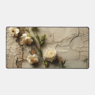 Vintage Parchment Love Letter with Flowers (3) Desk Mat
