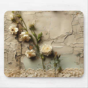 Vintage Parchment Love Letter with Flowers (3) Mouse Mat