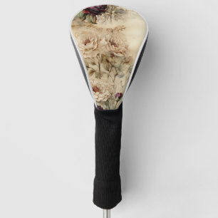 Vintage Parchment Love Letter with Flowers (7) Golf Head Cover