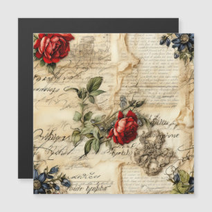 Vintage Parchment Love Letter with Flowers (9)