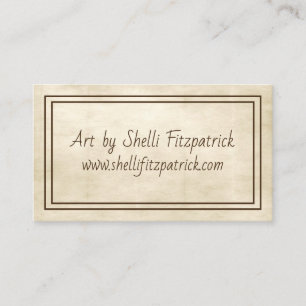 Vintage Parchment Minimal Double Frame Artist Business Card