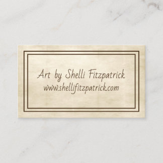 Vintage Parchment Minimal Double Frame Artist Business Card