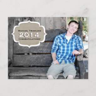 Vintage Parchment Photo Graduation Announcement