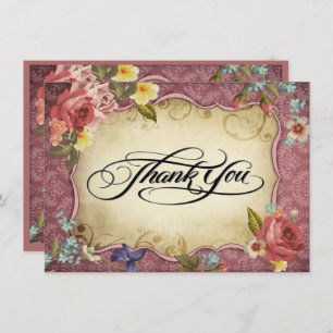 Vintage Parchment Print Thank You Invitation