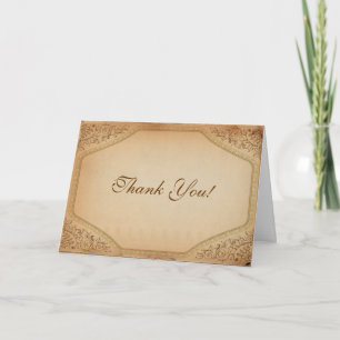 Vintage Parchment Scroll Thank You Card
