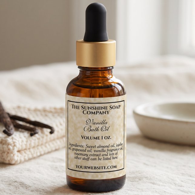 Vintage parchment waterproof label w ingredients (Creator Uploaded)