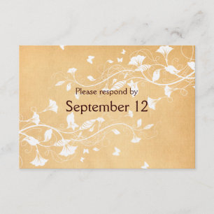 Vintage Parchment White Vine RSVP with envelopes Card