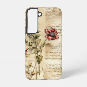 Vintage Parchment with Elegant Floral Decoupage Samsung Galaxy Case
