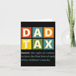 Vintage Parent Tax Definition Men Funny Fathers Card
