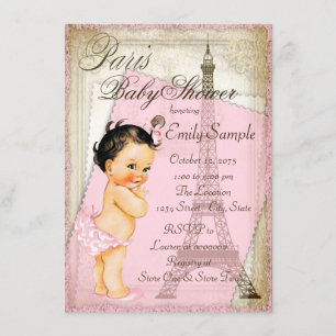 Vintage Paris Baby Shower Invitation