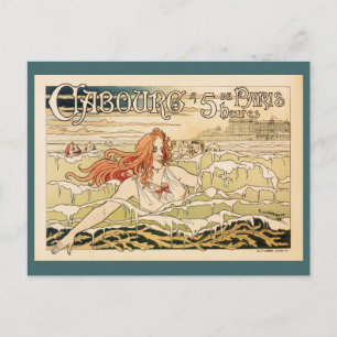 Vintage Paris Basin French beach ad Postcard