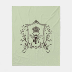 Vintage Paris Beekeeper French Crown Bee Queen Fleece Blanket