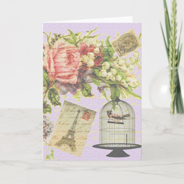 Vintage Paris- Birdcage Card (Front)