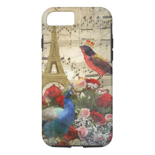 Vintage Paris & birds music sheet collage Case-Mate iPhone Case
